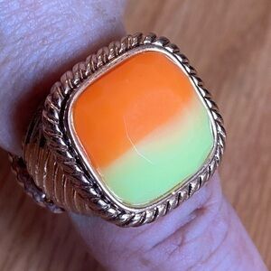 Orange and yellow adjustable ring
